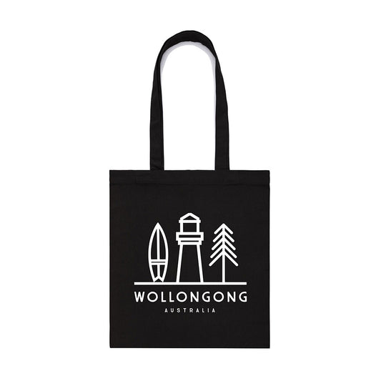 Black Wollongong Tote Bag